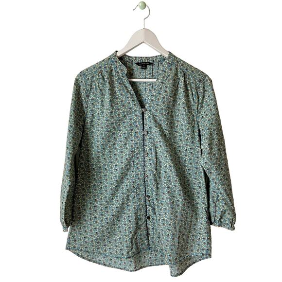 Lands’ End Tops - Lands’ End Floral Button-Down Blouse Size 8
